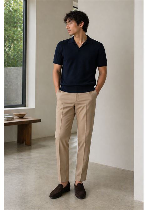 Pantalone PT Torino in lana vergine beige con pinces e taglio sartoriale PT TORINO | Pantaloni | CO-ZSUFZA0CL10130